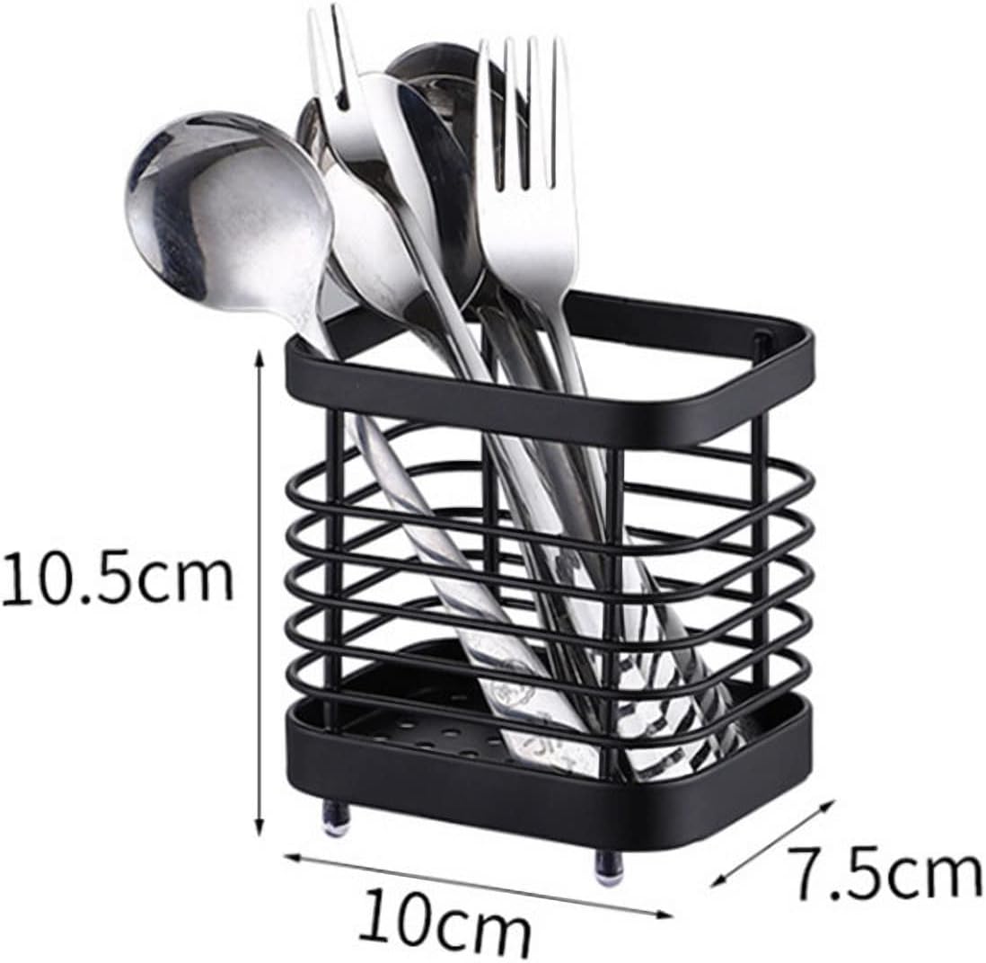 Stainless Steel Kitchen Utensil Holder, Countertop Drying Caddy, Rust-Proof Cutlery Drainer for Kitchen Utensils