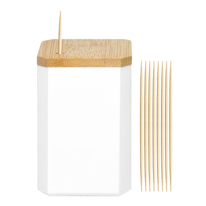Toothpick Holders 1 Pack with 2400 Picks,Round Toothpicks Double-Side Point for Teeth,Food Pick,Appetizers,Cocktails Fruits,Olive&DIY Craft.