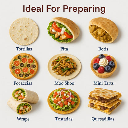 HIC Kitchen Taco Making Tools, Tortilla Press, Heavyweight Aluminum, Forms 6-Inch Tortillas and Artisan Flatbreads
