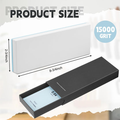 WILLBOND 15000# Whetstone Knife Sharpening Stone Glass Sharpening Stone 2 3/4" W x 8 3/4" L Whetstone Grit Single Side 0.2" Thick Wet Honing Knife Sharpener Oilstone for Kitchen