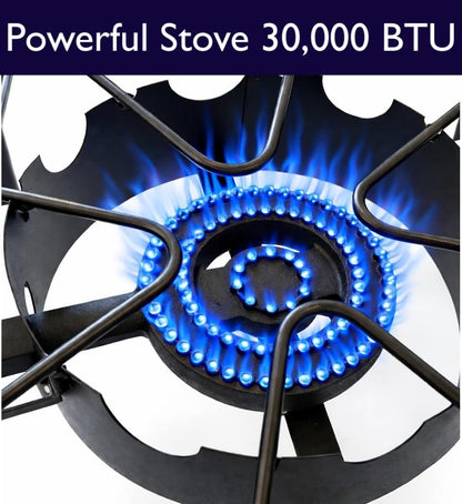 Stainless Steel Propane Deep Fryer and Griddle Grill-4 in 1-Deep Fryer-Steamers Food Warmers-Ideal for Burger Grill, Fries, and Chicken Wings Station-Taco Cart-With Hose & Regulator + Thermometer