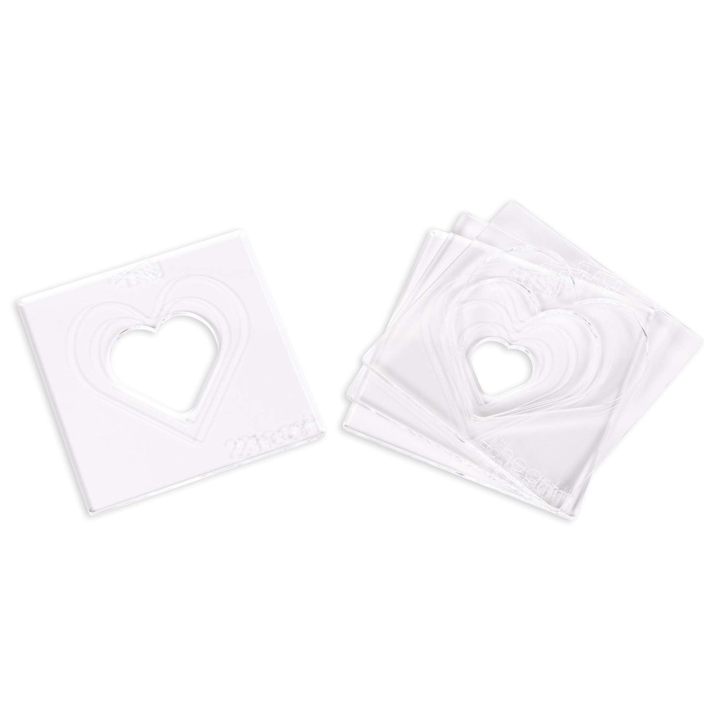Nested Hearts 4"-1" - Acrylic Router Inlay Templates for Precise Wood Inlay Designs by Tarter Woodworking (MLIS) Multiple Layer Inlay System, Works with Router Inlay kit, Made in USA