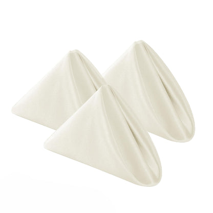 Bailarina Cloth Napkins Set of 120,17x17 inches Dinner Napkins Cloth Washable,Polyester Square Table Cloth Napkin Bulk with Hemmed Edges Ideal for Banquets, Parties and Weddings-Ivory