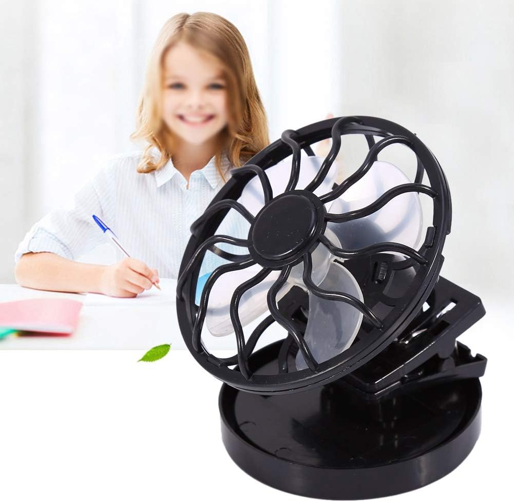 Electric Mini Solar Fan, Air Conditioner Cooling Cell Fan, Clip on Visor or Handheld, Works Only in Direct Sun