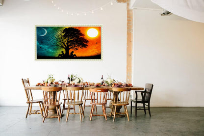 5D DIY Diamond Painting Kits for Adults, Large Size Full Drill Diamond Arts Rhinestone Pasted, DIY Painting Diamond Dot Arts Crafts for Home Wall Decor Gift (Day and Night Tree)