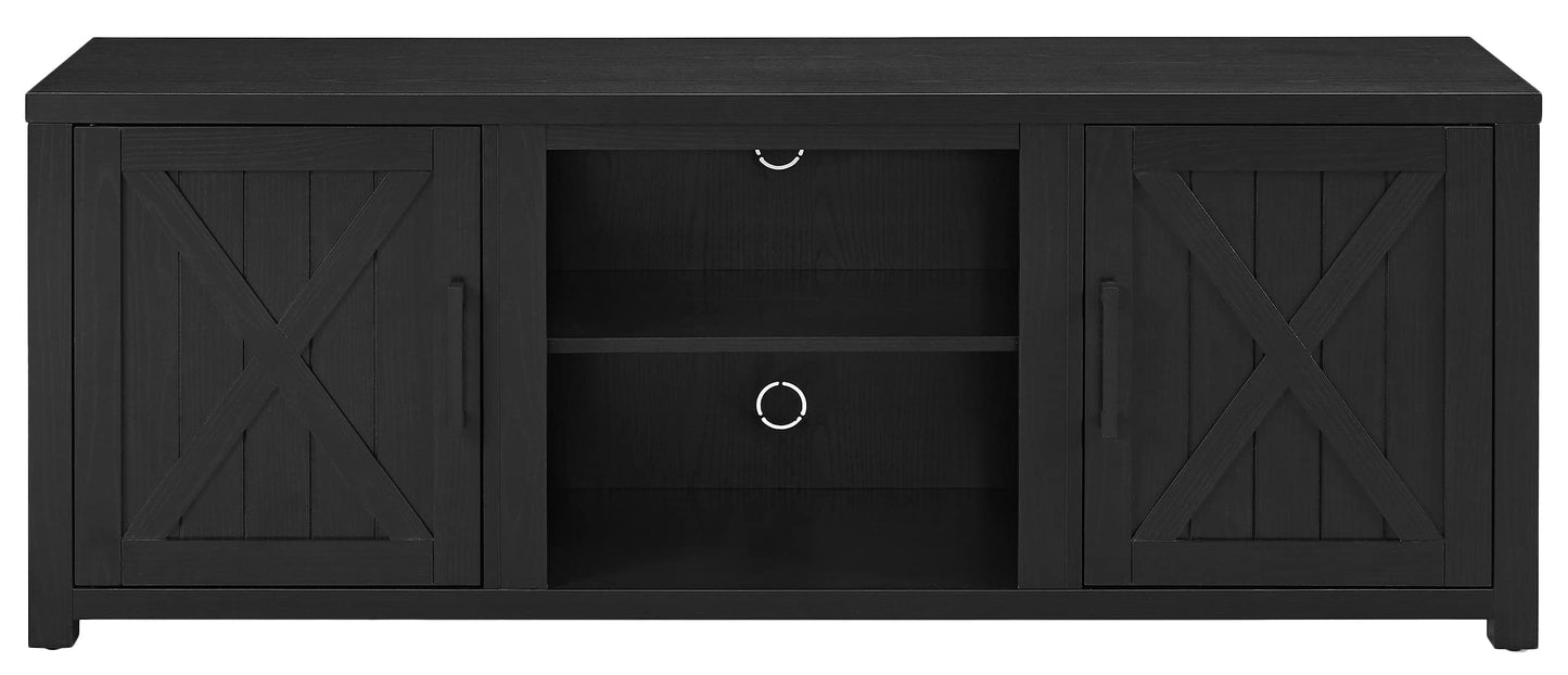 Crosley Furniture Gordon Low Profile TV Stand for 65+ inch TVs, Entertainment Center with Storage Shelves, Black