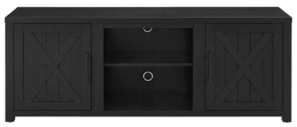Crosley Furniture Gordon Low Profile TV Stand for 65+ inch TVs, Entertainment Center with Storage Shelves, Black