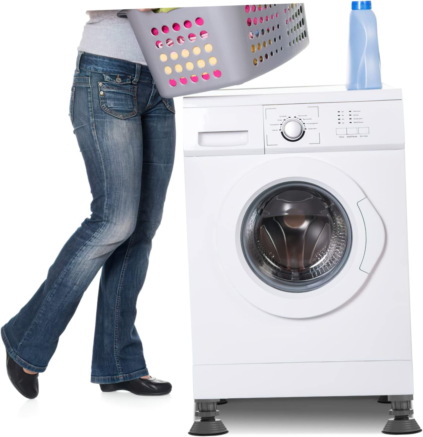 Laundry Pedestal 4 pcs Anti-Slip Heightening Feet Mat for Washer Dryer Foot Pads