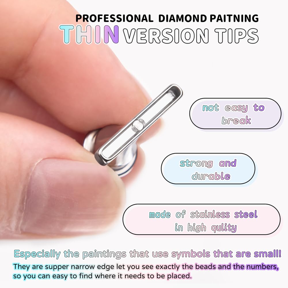 Praise V Do Thin Version Stainless Steel Diamond Painting Art Drilling Tips Nibs Placers Tool Accessories All 10 Beads