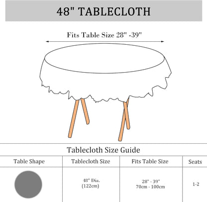 uxcell Round Tablecloth - Flower Embroidered Round Table Cover for Holiday Party, 48" Dia., Waterproof
