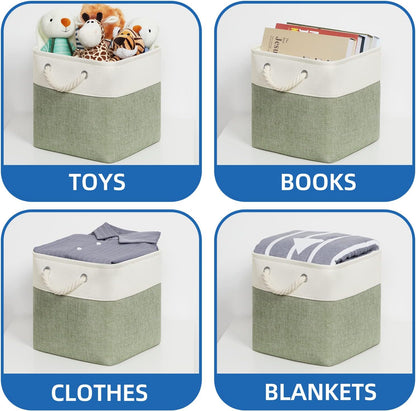 11 Inch 4Pack Temary Cube for Shelves Bin Fabric Storage Baskets for Organizing Toys, Clothes, Decorative Baskets