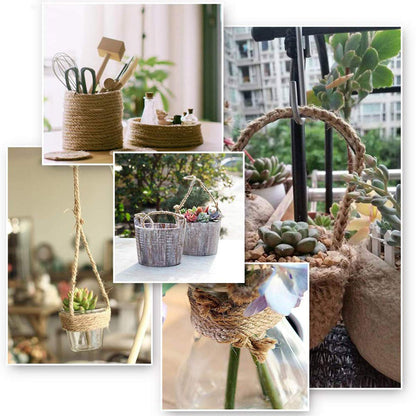 HOMYHOME Jute Rope 10mm 98ft Natural Jute Burlap Twine String Hessian Rope Cord 30M Twine Craft for Industrial, Packaging, Arts and Crafts, Decoration, Bundling, Gardening and Home