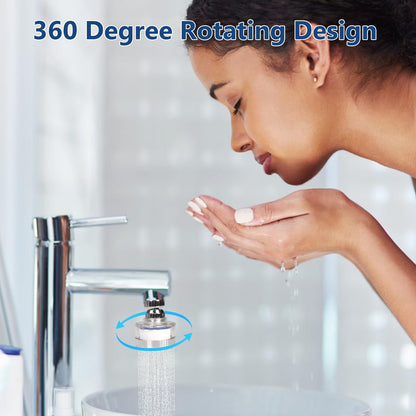 Dexspoeny 3 Pcs of Sink Water Filter and 18 Filter Elements Set, Sink Faucet Filter 360°Rotating, Bathroom Sink Filter Removes Fluoride Hard Water, Faucet Filter Faucet Extender for Home Kitchen Sink
