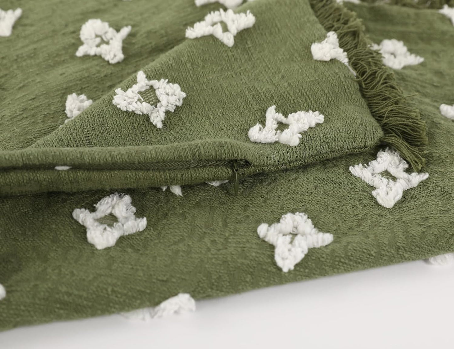 16x26 Tassel,3D Boho Long Lumbar Pillow Cover with Flower Patterned Cotton Decorative Long Lumbar Pillow Cover Pillow
