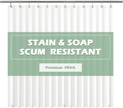 EHZNZIE Heavy Duty Shower Curtain Liner - Waterproof PEVA with 3 Weighted Magnets | 72x72 Inches