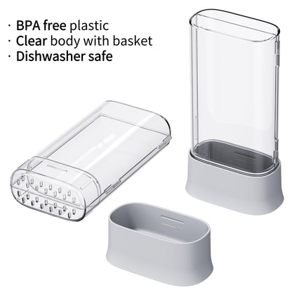 vacane Green Saver Herb Keeper – Refrigerator Storage Container for Cilantro, Asparagus, Fresh Herbs, Dishwasher Safe, Extends Freshness 10 Days – 2 Pack