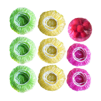 Mwellewm Plastic Bowl Covers Elastic Reusable Food Storage Stretch Saran Wrap Shower Caps Fresh Keeping Bags Bowl Covers for Bread Proofing Alternative to Foil for Family Outdoor Picnic 3 Size(120)