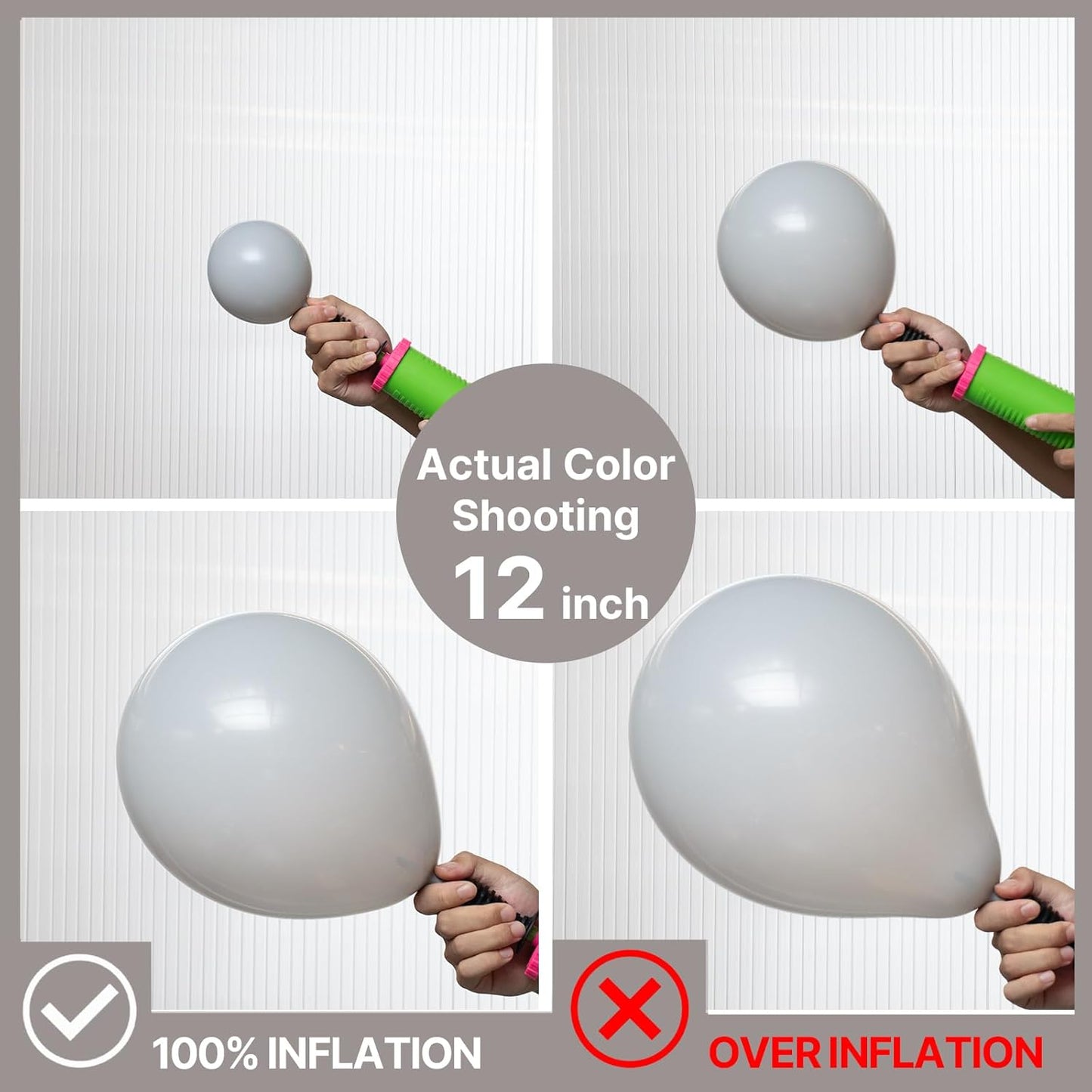 PartyWoo Gray Balloons - 50pcs 12-Inch Matte Gray Latex Helium Balloons for Celebrations