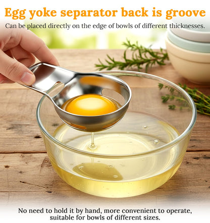 Egg Yolk Separator, Egg Separator for Raw Eggs Food Grade Stainless Steel Eggs Separators Tool, Easy to Use for Baking & Cooking