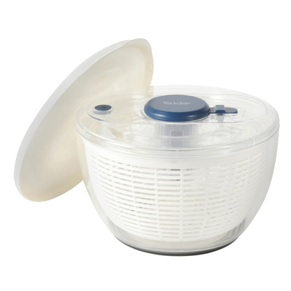 Sur La Table Kitchen Essential 6.3 Qt Salad Spinner, Fruit Wahser, Fruit Washing Bowl with Strainer, Vegertable Cleaner, Salad Cleaner, Lettuce Washer - Navy Blue