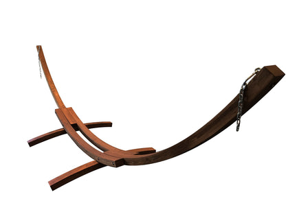 Petra Leisure 14 Ft. Wooden Arc Hammock Stand. 450 LB Capacity. Teak Stain Finish