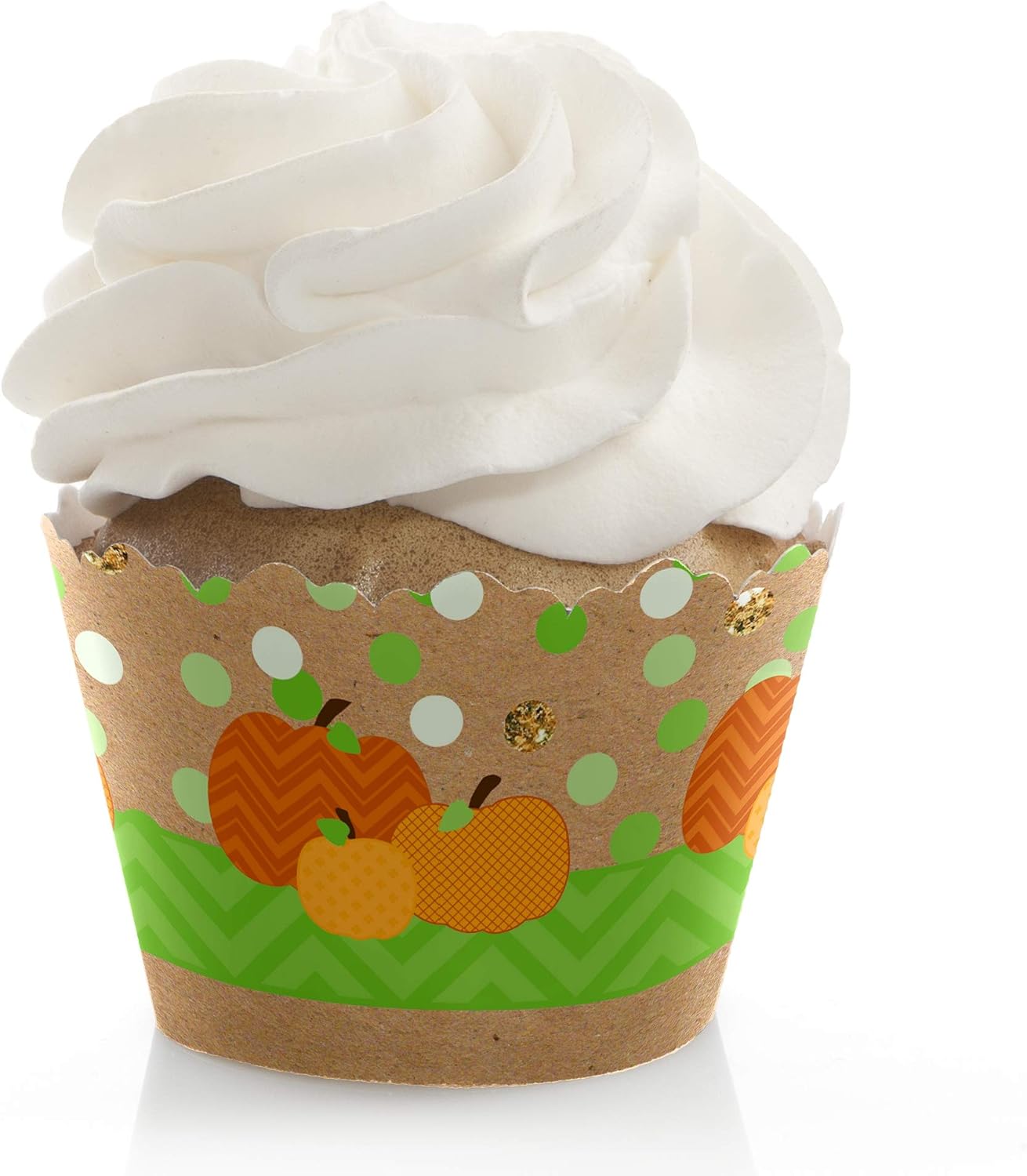 Big Dot of Happiness Pumpkin Patch - Fall, Halloween or Thanksgiving Party Cupcake Wrappers, Set of 12