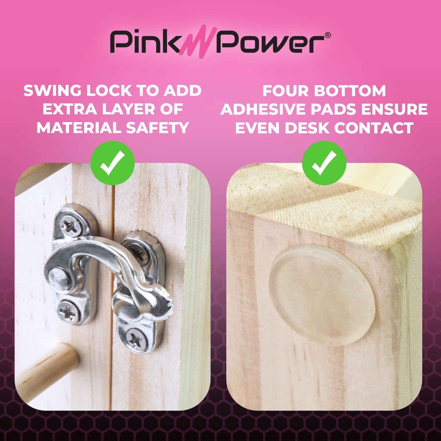 Pink Power 84 Spools Thread Holder Stand - 360 Full Rotating Wooden Thread Organizer - Embroidery Spool Holder Rack - Spool Storage box for Sewing, Quilting, Jewelry, and Hair-Braiding