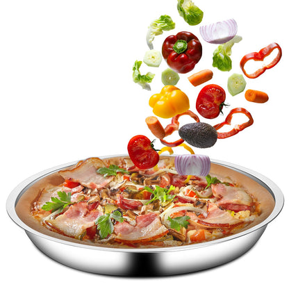 Vin Beauty 4 Pack 13 Inch Deep Dish Pizza Pan Stainless Steel Round Pizza Tray for Oven, Deep Dish Metal Stainless Steel Pie Pan Baking for Oven Cookie Cake, Dishwasher Safe