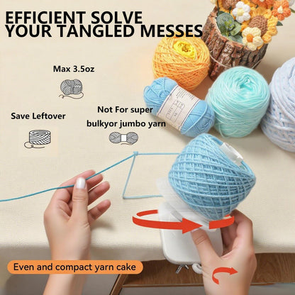 AMZTKDIY Yarn Winder Set with 12 Crochet Hooks | Electric & Manual Ball Winder for Crocheting | Large 10(3.5) oz Capacity, Stepless Speed Control, Low Noise (White-Gray (Manual Capacity 3.5oz))