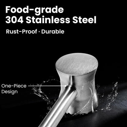Aihomo 304 Stainless Steel Meat Tenderizer Mallet, Meat Hammer Dishwasher Safe with Storage Bag & Gift Box, Dual Sided Chicken Pounder for Steak, Beef, Poultry, Heavy Duty Kitchen Mallet