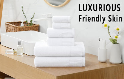 27.5x55 Inches Set 6 100 650GSM 6pieces) YTYC Luxury Bath Towels of Large, Percent Cotton Super Absorbent Soft Shower