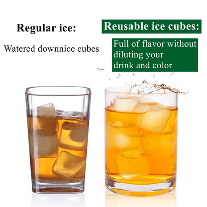 Yopay 200 Pieces Plastic Ice Cubes, 1" Reusable Ice Cubes For Chills Drinks, All Beverages, Refreezable, Washable, Quick And Easy To Use, White, Square