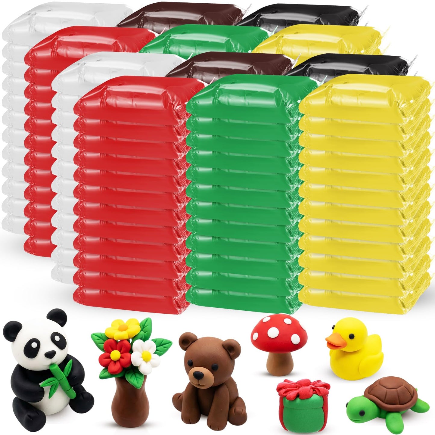 VioraWhite 144 Pcs Air Dry Clay Bulk 76 oz Mardi Gras Soft DIY Modeling Clay Kit Magic Foam Crafts for Sculpting Kids Gifts Party School Supplies for Crafts Artistic Project(Christmas Color)