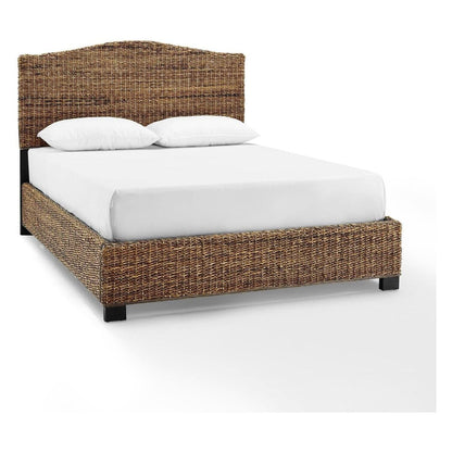 HomeStock Lakeside Living Bed Set, Queen Size, Natural, Steel, Wood Finish Banana Leaf - 86" L x 66.75" W x 52.75" H