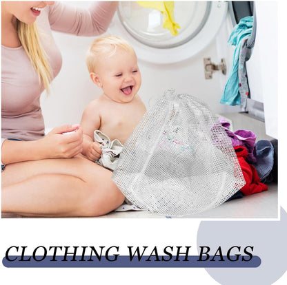 EXCEART Mesh Laundry Bag, Drawstring Washing Bags for Bra Lingerie, Travel Storage Organizer for Washing Machine
