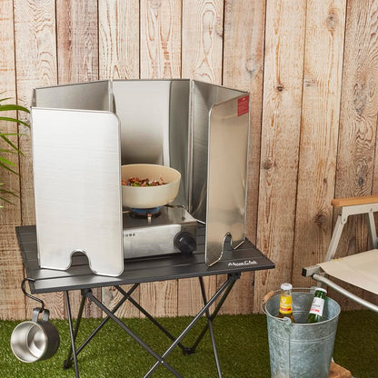 Splatter Guard for Cooking - Grease Splatter Screen - 5 Sided Splatter Guard Compact Type - Stainless Steel - Unfold 41.65 in x 14.17 in - Fold 8.26 in x 14.17 in x 1.06 in
