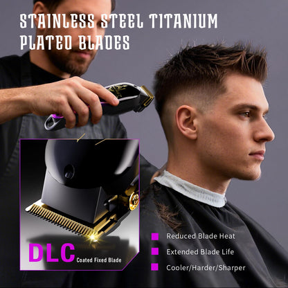 SUPRENT PRO Professional Hair Clippers for Men- Premium Barber Clippers with Brushless Motor- Rechargeable Haircutting Kit with DIY Customizable Casing- Gift for Men