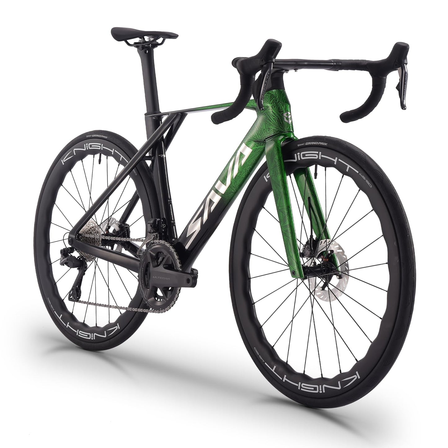 SAVADECK SLR8-Ultegra Full Carbon Road Bike with Shimano 105 R8170 24S Set for Adults, (Wave Pattern(W45), Green, 45cm)