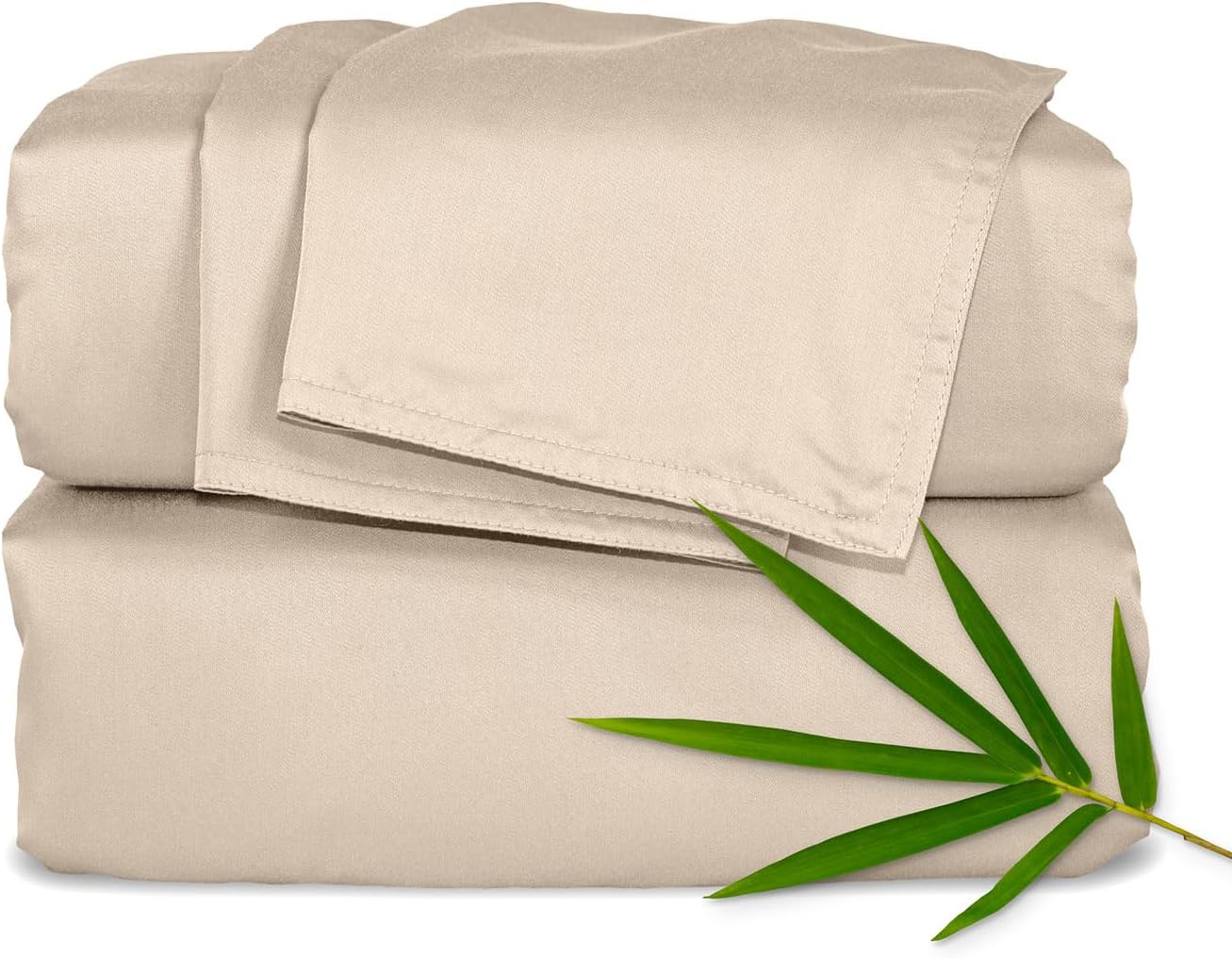 Pure Bamboo California King Sheets - 100% Organic Viscose Bed Sheet Set, Soft & Cooling, Almond Color