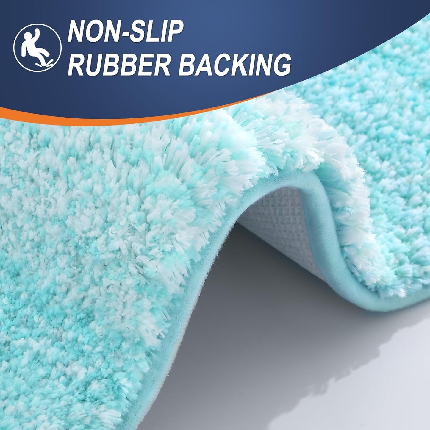 OLANLY Large Bathroom Rugs - Extra Soft Microfiber Mat 45x27 | Quick Dry, Machine Washable, Teal
