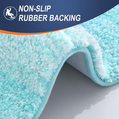 OLANLY Bath Rugs Mat - Extra Soft Microfiber, Quick Dry & Machine Washable | 24x16 Teal Color