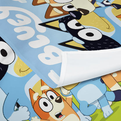 NORTHWEST Bluey Hooray Heelers Wall Hanging – Official Bluey Fabric Tapestry for Nursery, Playroom & Kids’ Birthday Banner, Party Decorations | 40 x 57 Inches