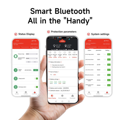 DALY BMS 24V 8S 200A LiFePO4 - Smart Bluetooth Battery Protection Board for 24 Volt Lithium Battery Pack Clean Machine RV Energy Storage