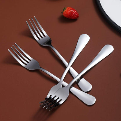 Dinner Forks Set of 6, Berglander 7.9" Stainless Steel Shiny Mirror Fork Set, Sturdy and Dishwasher Safe