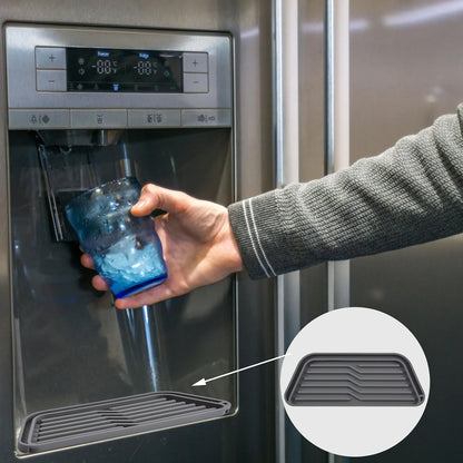 Refrigerator Drip Catcher Tray, Non-Slip Silicone Rectangular Cuttable Water Dispenser Drip Tray for Fridge Spills
