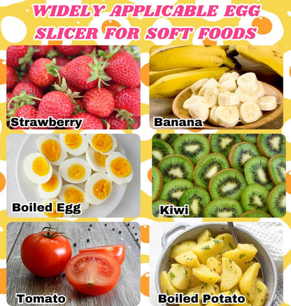3 in 1 egg slicer for hard boiled eggs heavy duty - Handy Kitchen Dicer - Find Your Hidden Gift Inside The Box -Heavy Duty Stainless Steel Egg Cutter for soft food Strawberry, Mushroom