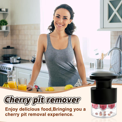 Cherry Pitter Multiple, Quick Release Multi Cherries Stoner Pitter 7-in-1, Push Button Cherry Core Pitter Tool with Splatter Protector, Pit Seed Remover for Making Jam Cherry Dishes