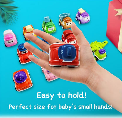 12 Pcs Pull Back Cars Set Toys for 1 2 3 Year Toddlers, Baby Car Toys for 12-18 Months, Construction Vehicle Racing Car Set, Baby Toys for 1 2 Year Old Boy, 1st Birthday Gift for 1 2 3 Year Old Boys