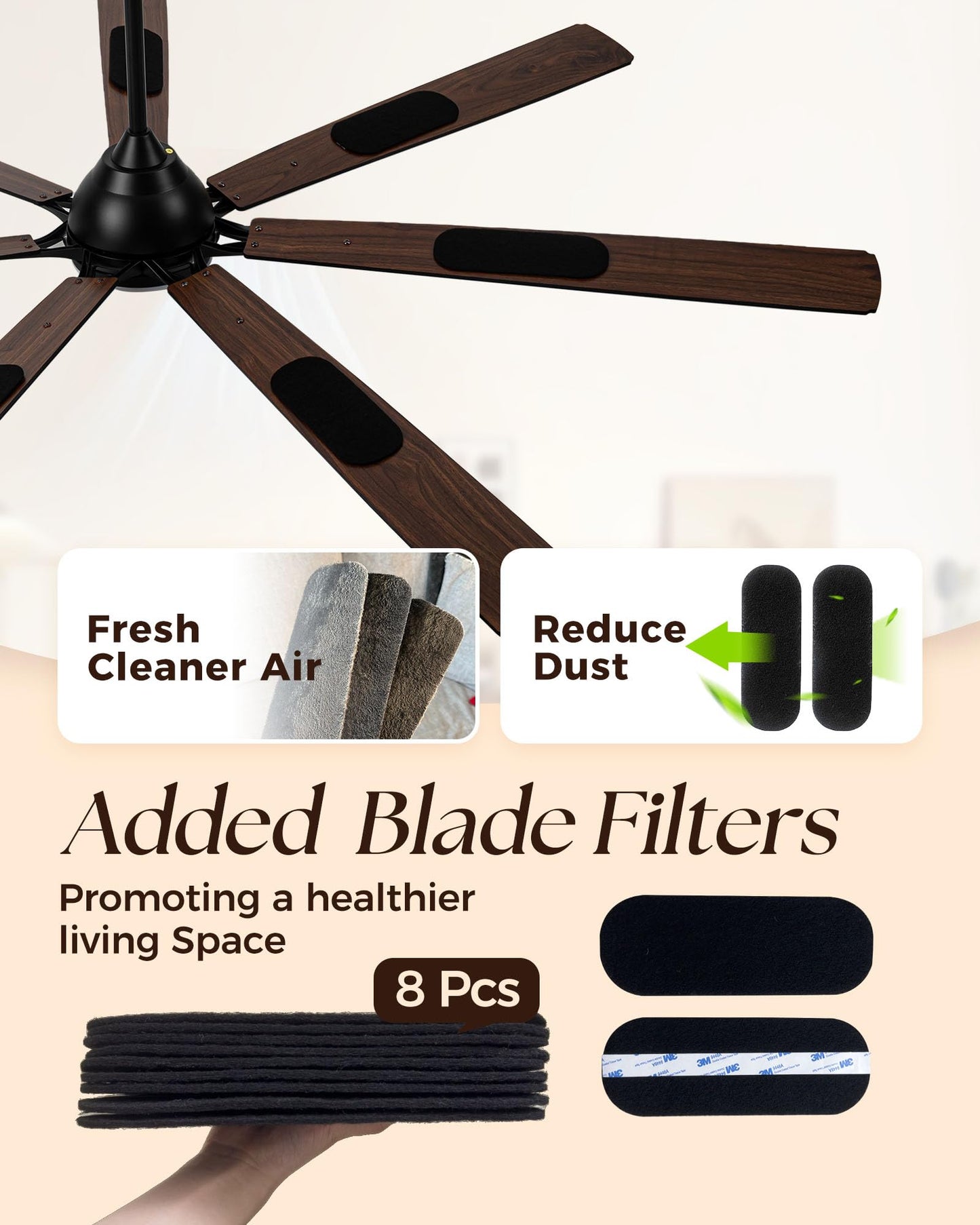 ECOiTEL 84 Inch Smart Ceiling Fan with Alexa APP,Large Black Ceiling Fan with Light,6 Speed,3CCT,Dual Finish 7 Blades,Quiet DC Motor Outdoor Fan for Patio,Big Living Room