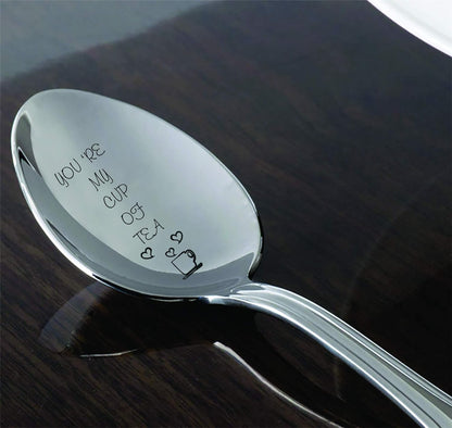 You're My Cup of Tea Spoon - Engraved Spoon for Hot Tea, Unique Housewarming Gift Ideas